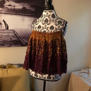 Free People Tops - Free People maroon yellow floral print tank top M Free People Tops - Free People maroon yellow floral print tank top M